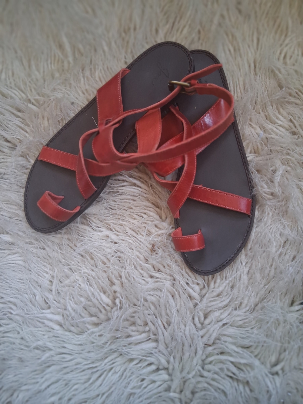 Joie Women’s Strappy Leather Sandals - Rust